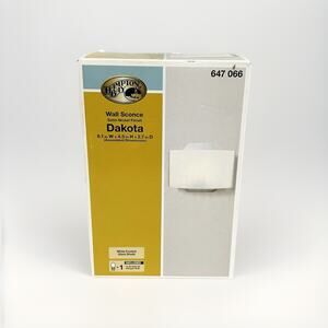 Hampton Bay Dakota Wall Sconce Satin Nickel Finish White Frosted Glass Shade New